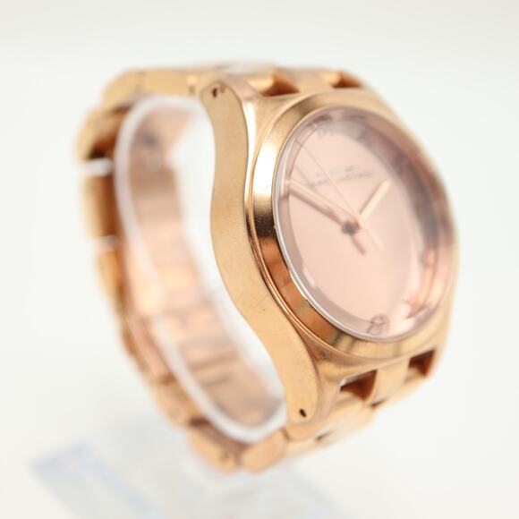 Marc Jacobs Henry Rose Gold 36mm Mirror Womens Watch 6" Bracelet w New Battery - Picture 8 of 11